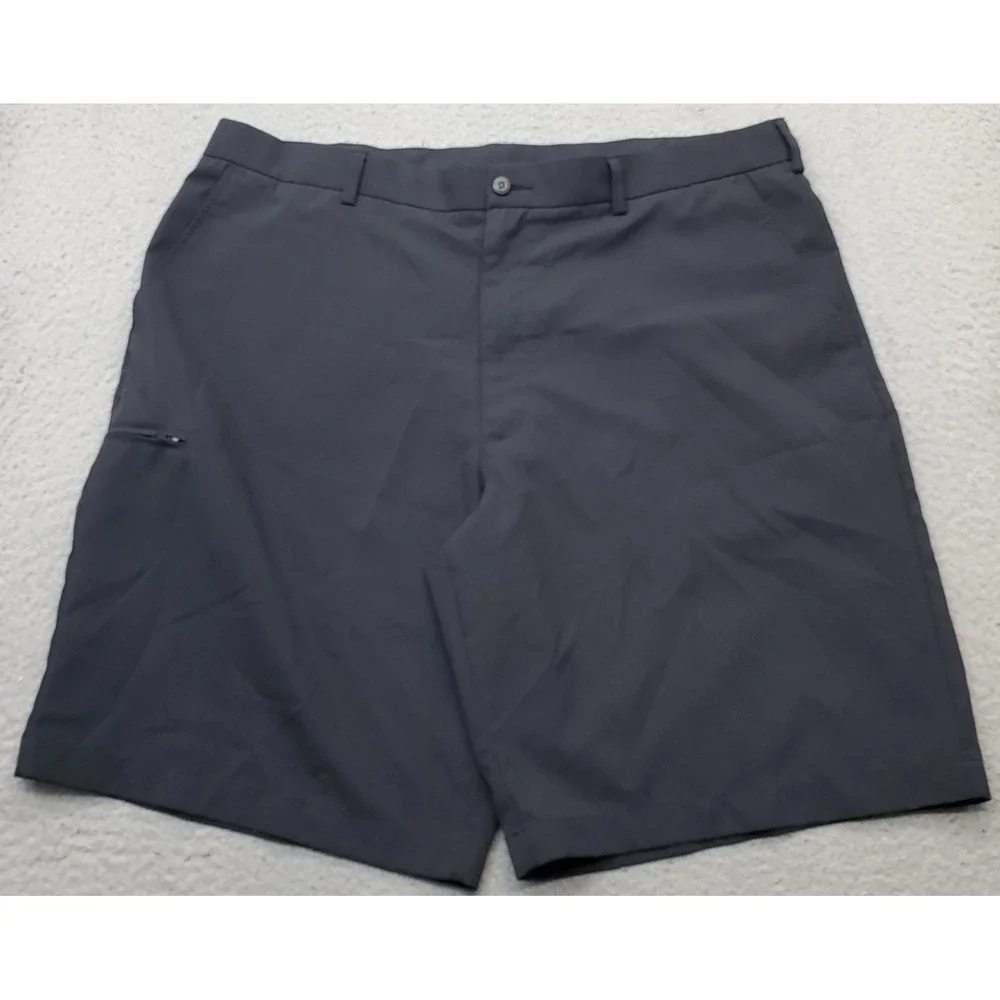 Grand Slam Cargo Shorts Mens 40 Black Golf Performance Flat Front Slash Pocket